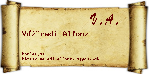Váradi Alfonz névjegykártya