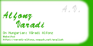 alfonz varadi business card