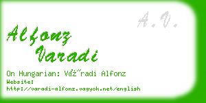 alfonz varadi business card